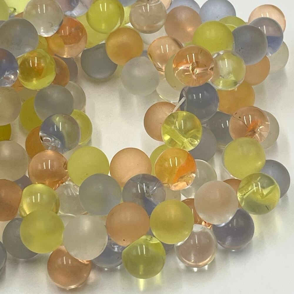 Monet Vintage Wisteria Pastel Moonglow Bubbles Beaded Lucite Long Necklace 32”‎